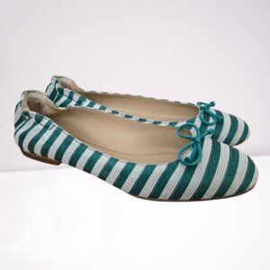 L.K. Bennett Thea Ballet Bow Women’s Slip On Striped Flats